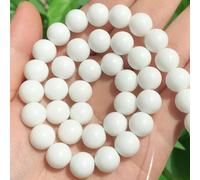 Perline di Howlite bianca di seconda generazione da 4/6/8/10/12 mm per la creazione di braccialetti di gioielleria, filo di perline rotonde sciolte da 15'' - onice liscio - 12 mm, 30 pezzi