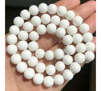 Perline di Howlite bianca di seconda generazione da 4/6/8/10/12 mm per la creazione di braccialetti di gioielleria, filo di perline rotonde sciolte da 15'' - onice bianco opaco - 4,0 mm, 91 pezzi