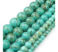 Perline di Howlite bianca di seconda generazione da 4/6/8/10/12 mm per la creazione di braccialetti di gioielleria, filo di perline rotonde sciolte da 15'' - blu lago - 12 mm, 30 pezzi