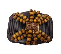 Perline di legno Capelli magici Pettine Clip di capelli Tornante Stile Copricapo Caffè Creativo e utileBella e abile.