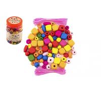 Perline di legno colorate con elastici
