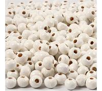 Perline di legno, D: 5 mm, bianco, 6 g, circa 180 pz