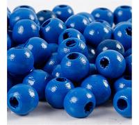 Perline di legno, diametro: 12 mm, blu, 22 g, ca. 40 pezzi