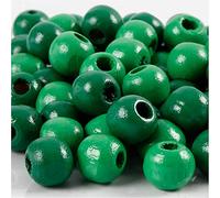 Perline di legno, diametro: 12 mm, verde, 22 g, ca. 40 pezzi