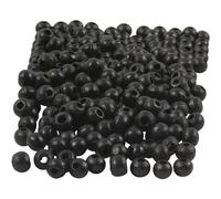 Perline di legno, diametro 5 mm, colore nero, 6 g circa. 180 pezzi