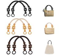 Perline di Legno Manico di Gloryit 6 Pcs Manici per Borsa con Perline In Legno, Manici per Borse con Perline,Utilizzato per Fare I sacchetti, Sostituire Le Maniglie, Ecc