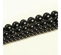 Perline di ossidiana nera in pietra naturale da 4, 6, 8 e 10 mm, rotonde e lucide, distanziatrici per gioielli fai da te, accessori per collane e bracciali - Perline di ossidiana nera da circa 10 mm