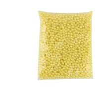 Perline di perle ABS rotonde da 3,0 mm, 4,0 mm, 5 mm, 6 mm, 8 mm, 10 mm e 12 mm per la produzione di perline spaziali fai da te, per saldatura a mano, giallo limone, 5-3-12 mix, 1150 pezzi