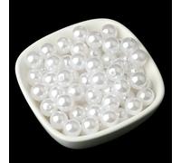 Perline di perle ABS rotonde sfuse da 4,0/6/8/10/12 mm, per la creazione di gioielli di moda, perline di imitazione acriliche fai da te, 60-1000 pezzi, bianche, 8 mm, 200 pezzi
