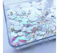 Perline di perle miste di da 10 g/sacchetti, paillettes piatte rotonde in PVC, per cucito artigianale, perline di semi di vetro per abiti da sposa - Paillettes ab-120 g