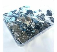 Perline di perle miste di da 10 g/sacchetti, paillettes piatte rotonde in PVC, per cucito artigianale, perline di semi di vetro per abiti da sposa - Paillettes argento - 120 g