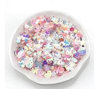 Perline di perle miste di da 10 g/sacchetti, paillettes piatte rotonde in PVC, per cucito artigianale, perline di semi di vetro per abiti da sposa - Nuovo rosa - 10 g
