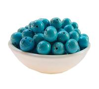 Perline di pietra, 10 mm, 60 pezzi, colore blu, turchesi, rotonde, sfuse, per bracciali, collane, creazione di gioielli (10 mm, 61025 turchese blu)