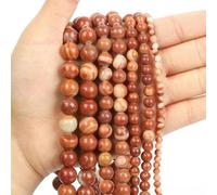 Perline di pietra Agata gialla Perline rotonde di diaspro opaco per la creazione di gioielli Accessori per braccialetti fai da te 14 pollici 4 6 8 10 12 mm - Linea Japser-6 mm circa 60 pezzi