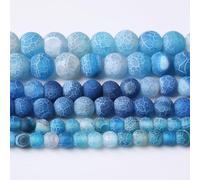 Perline di pietra di agata blu invecchiate dagli agenti atmosferici, perline rotonde di giada di cristallo energetico perline di pietra per la creazione di gioielli fai da te, bracciali, collane,