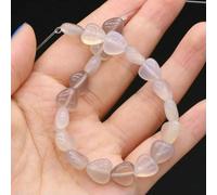 Perline di pietra di agata naturale a forma di cuore, avventurine verdi, quarzi rosa, perline sciolte per la creazione di collane e braccialetti fai da te, 20 pezzi - Agata grigia - 10x10x5 mm