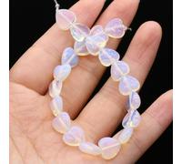 Perline di pietra di agata naturale a forma di cuore, avventurine verdi, quarzi rosa, perline sciolte per la creazione di collane e braccialetti fai da te, 20 pezzi - Pietra opale - 10x10x5 mm