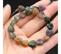 Perline di pietra di agata naturale a forma di cuore, avventurine verdi, quarzi rosa, perline sciolte per la creazione di collane e braccialetti fai da te, 20 pezzi - Agata acquatica - 10x10x5 mm