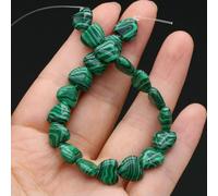 Perline di pietra di agata naturale a forma di cuore, avventurine verdi, quarzi rosa, perline sciolte per la creazione di collane e braccialetti fai da te, 20 pezzi - Malachite - 10x10x5 mm