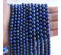 Perline di pietra di selenite naturale da 6, 8 e 10 mm, semipreziose, quasi rotonde, per gioielli fai da te, accessori, lapislazzuli rari, senza cera, 6-6,5 mm (58-60 pezzi)