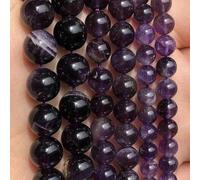 Perline di pietra Lava Agate Ametiste Perline rotonde per artigianato Creazione di gioielli Fai da te Accessori per braccialetti-Ametista-6mm 58 a 61 pezzi