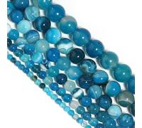 Perline di pietra naturale, agata, ametista, giada, amazzonite, occhio di tigre, perline rotonde sciolte per la creazione di braccialetti e collane fai da te, 4/6/8/10/12 mm-33-10 mm, circa 35 pezzi