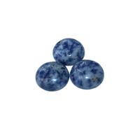 Perline di pietra naturale cabochon CAB colorate da 6, 8, 10, 12, 14, 16, 18, 20 mm per la creazione di gioielli fai da te, in agata e lapislazzuli, adatte per collane fai da te, punto bianco blu, 1