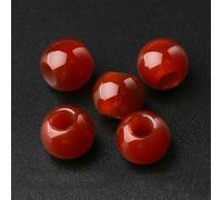Perline di pietra naturale con foro grande da 12 mm, perline di agata, occhio di tigre, giada, per la creazione di gioielli fai da te, collane, bracciali, vaso di fiori, vaso di fiori - agata rossa
