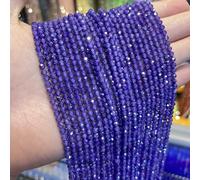 Perline di pietra naturale da 2 mm, ametista, occhio di tigre, lapislazzuli, intarsiate con perle luminose, per realizzare gioielli fai da te, collane e bracciali - Zircone viola - 3,0 mm