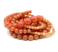 Perline di pietra naturale da 4, 6, 8 e 10 mm, amazzonite, occhio di tigre, quarzo, agate, perline rotonde sciolte per la creazione di gioielli fai da te, braccialetti, collane, avventurina rossa, 6