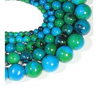 Perline di pietra naturale lava occhio di tigre agata ametista turchesi perline distanziatrici rotonde per la creazione di gioielli fai da te ciondoli per braccialetti-crisocolla-6mm 60-63 pezzi