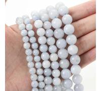 Perline di pietra naturale, occhio di tigre, agata, amazzonite, giada, pietra di luna, quarzo, perline di lava per la creazione di gioielli, accessori per braccialetti fai da te, acquamarina chiara,