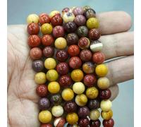 Perline di pietra naturale, occhio di tigre, amazzonite, agate, quarzo, lava, perline rotonde sciolte fai da te, per braccialetti e collane, filo da 15" - Mookaite - 6 mm - circa 62 pezzi