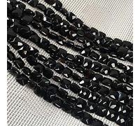 Perline di pietra naturale sfaccettate quadrate perline di agata nera perline sfuse per la creazione di gioielli 2 fili 20,1 cm GE6-S1374