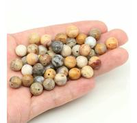 Perline di pietra naturale sfuse da 4, 6, 8 e 10 mm, ciondoli rotondi in giada verde del sud, perline di per la creazione di gioielli fai da te, braccialetti, collane - Agata pazza - 10 mm - 36-39 pe