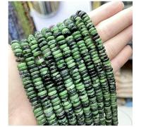 Perline di pietra naturale tonde piatte da 6x2 mm, ametista, labradorite, agata, rondelle, perline sciolte per la creazione di gioielli, braccialetti fai da te - Epidoto - 2X6 MM 175 pezzi