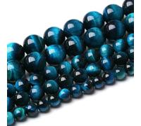 Perline di pietra occhio di tigre blu chiaro naturale, rotonde, sciolte, per la creazione di gioielli, braccialetti, accessori fai da te, 4/6/8/10/12 mm, 15" - colore dell'immagine: 8 mm