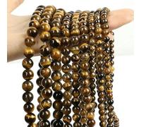 Perline di pietra occhio di tigre turchese tormalina quarzo rosa agata per la creazione di gioielli fai da te bracciale 4 6 8 10 mm-occhio di tigre giallo-12 mm circa 29 pezzi
