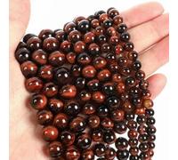 Perline di pietra occhio di tigre turchese tormalina quarzo rosa agata per la creazione di gioielli fai da te bracciale 4 6 8 10 mm-occhio di tigre rosso-6 mm circa 60 pezzi