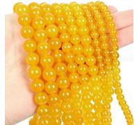 Perline di pietra occhio di tigre turchese tormalina quarzo rosa agata per la creazione di gioielli fai da te bracciale 4 6 8 10 mm-agata gialla-8 mm circa 45 pezzi