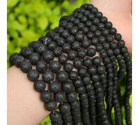 Perline di Pietra Occhio di Tigre Turchesi Tormalina Quarzo Rosa Agata Perline per la creazione di Gioielli Bracciale Fai da Te 6 8 10 mm-Lava-8 mm Circa 45 Pezzi