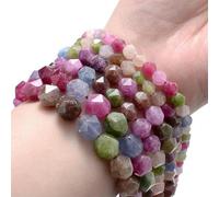 Perline di pietra per occhi Lava Amazzoniti Agate indiane Diaspri Ametista Perline per gioielli fai da te Bracciale 4-12mm-Tormalina Pietra 2-12mm 27 a 30 pezzi