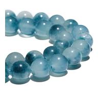 Perline di pietra preziosa naturale 8 mm calcedonio blu acqua lucido rotondo liscio pietra per braccialetti creazione di gioielli 38,1 cm sfuse