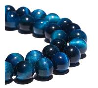 Perline di pietra preziosa naturale 8 mm occhio di tigre blu lucido rotondo liscio pietra per braccialetti creazione di gioielli 38,1 cm sciolto