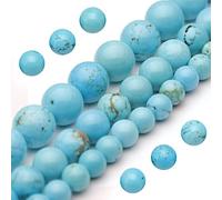 Perline di pietra preziosa naturale per la creazione di gioielli, 8 mm blu turchese lucido rotondo liscio per braccialetti e collane 15 pollici