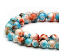 Perline di pietra preziosa naturale per la creazione di gioielli, 8 mm, giada a forma di fiore, lucide, rotonde, lisce per braccialetti e collane, 38 cm (152, jd)