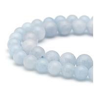 Perline di pietra preziosa naturale per la creazione di gioielli, apatite blu da 8 mm, lucidate, rotonde, lisce, vere per braccialetti e collane, 38 cm (apatite blu, 8 mm) (179, jd)