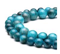 Perline di pietra preziosa naturale per la creazione di gioielli, apatite blu da 8 mm, lucidate, rotonde, lisce, vere per braccialetti e collane, 38 cm (apatite blu, 8 mm)