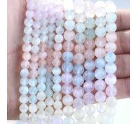 Perline di pietra preziosa sciolta quasi rotonda in selenite naturale 5A da 6, 8, 10 mm, scegli la misura giusta per bracciale e collana, accessori - selenite di colore chiaro - 8-8,5 mm (43-45 pezz