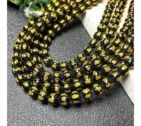 Perline di pietra rotonda in agata onice nera per la creazione di gioielli fai da te, bracciali, collane, pendenti, 4/6/8/10/12/mm, filo da 15''-6 parole mantra onice-4mm circa 90 pezzi